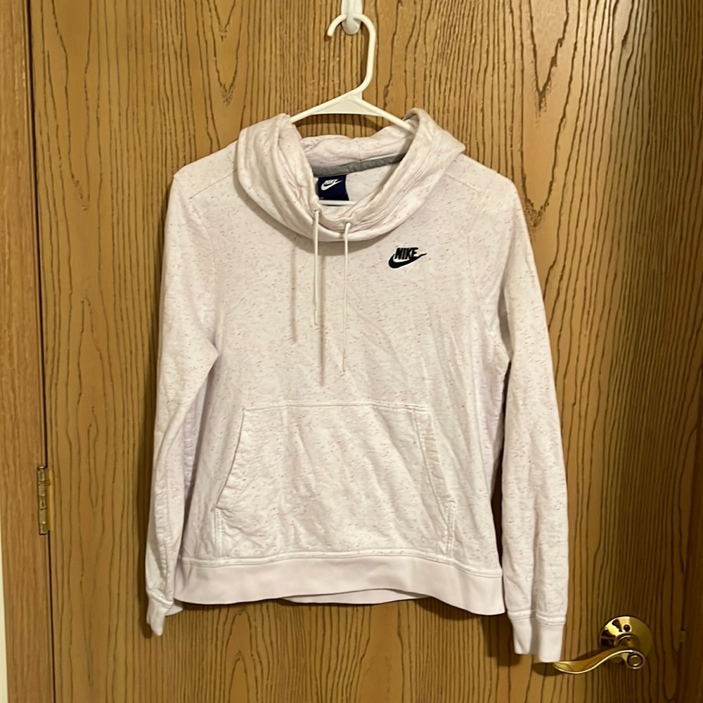 Nike Women's White Cowl-Neck Hoodie Medium